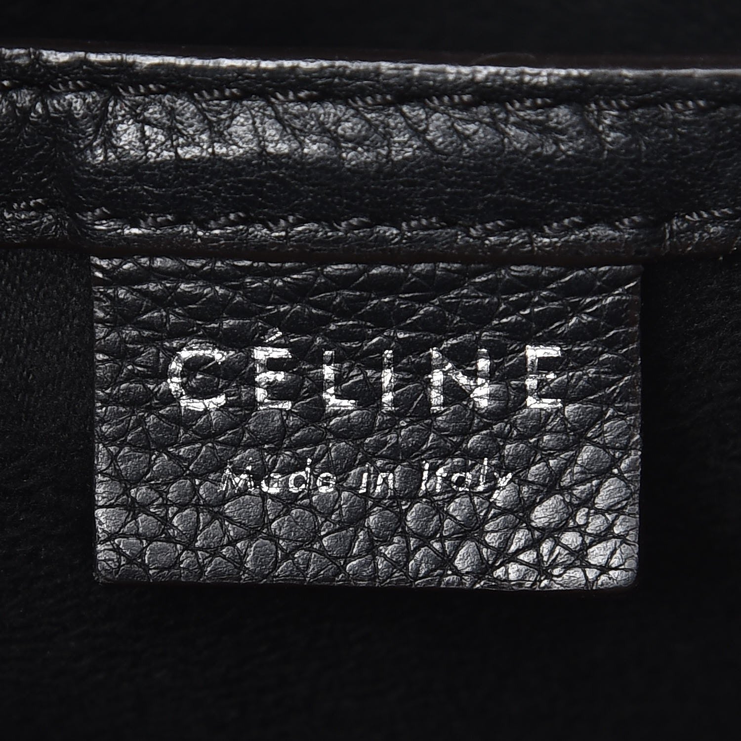 Celine Drummed Calfskin Nano Luggage Black 6 of 7