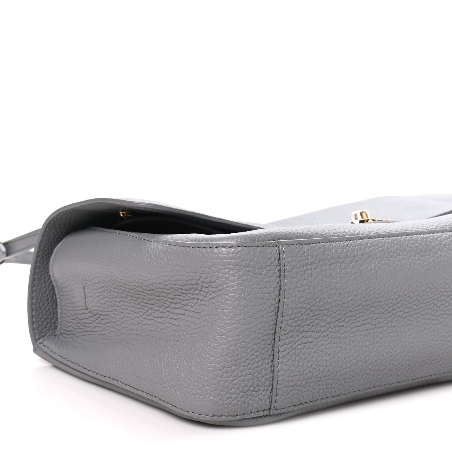 Grained Calfskin Small Souplissimo Maxi Flap Grey