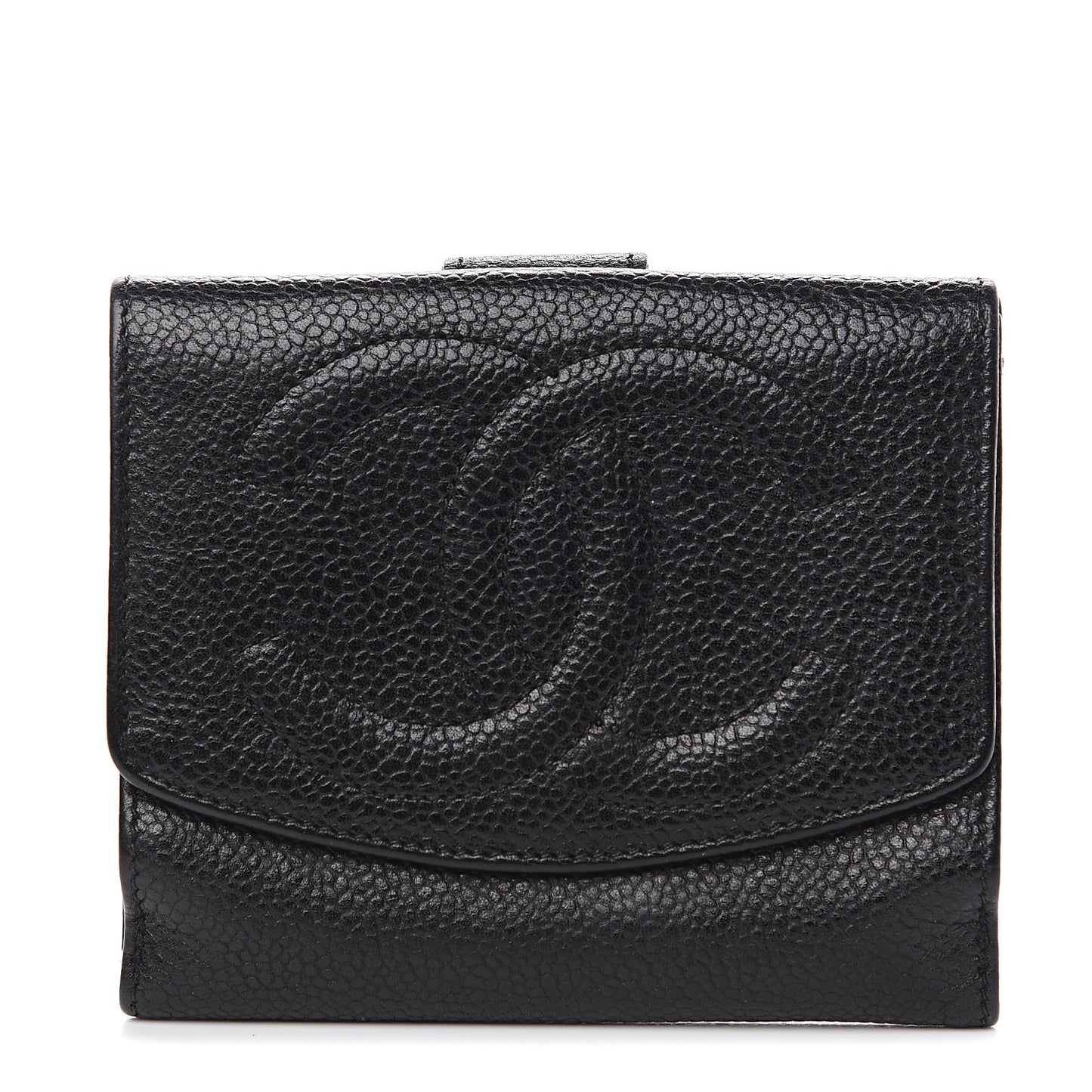 Caviar Timeless CC Compact Flap Wallet Black