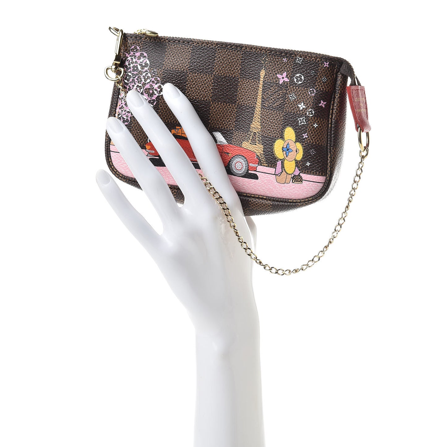 Damier Ebene 2019 Christmas Animation Mini Pochette Accessories Red