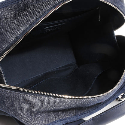 Chanel Denim Deauville Bowling Bag Dark Blue 5 of 7