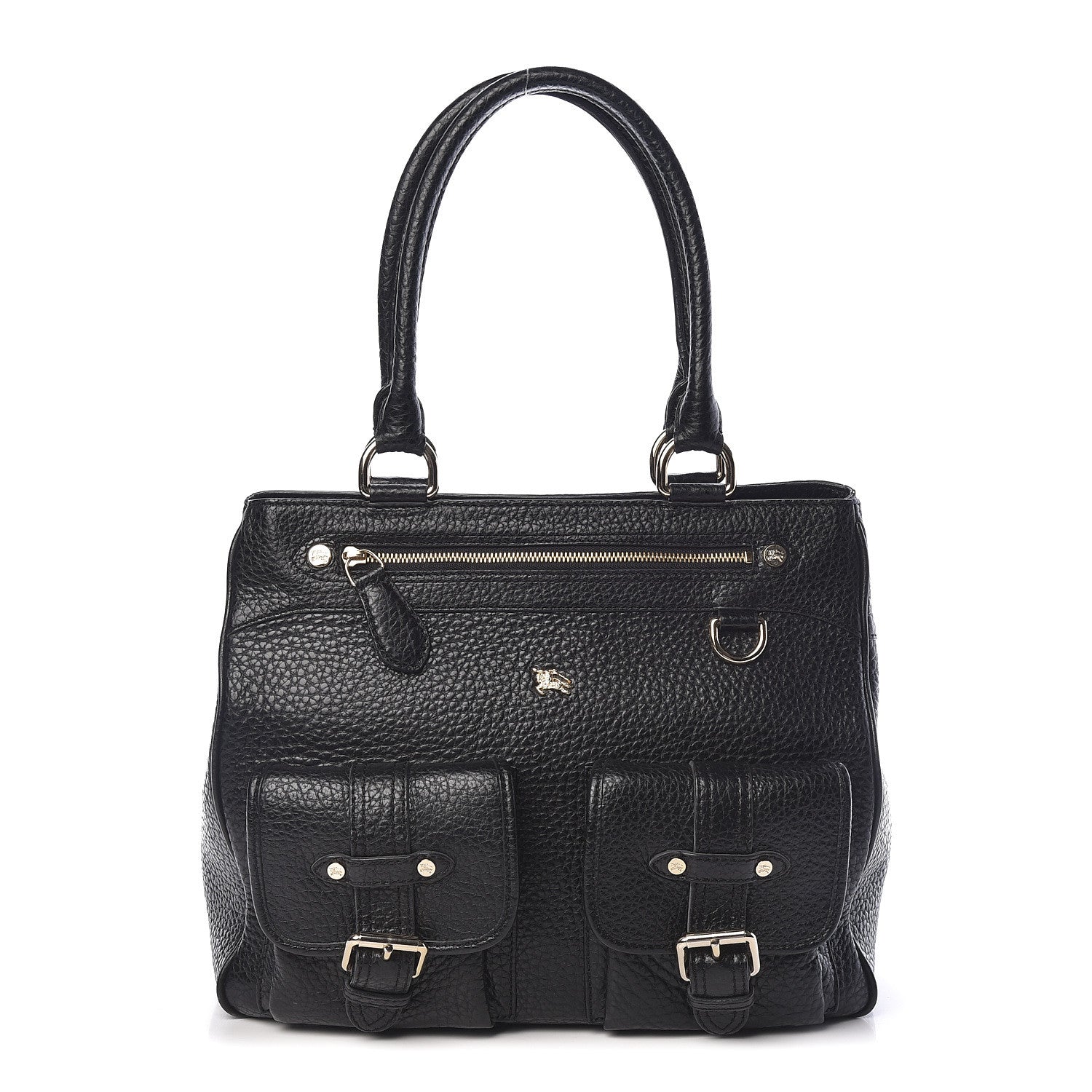 Burberry Heritage Grain Front Pocket Tote Black 1 of 9