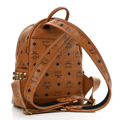 MCM Visetos Side Stud Mini Stark Backpack Cognac 3 of 10