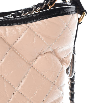 Chanel Aged Calfskin Quilted Large Gabrielle Hobo Beige Black 13 of 13