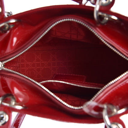 Christian Dior Patent Cannage Medium Lady Dior Red 5 of 7