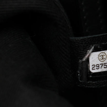 Chanel Mixed Fibers Stripe Deauville Drawstring Bag Black 7 of 10