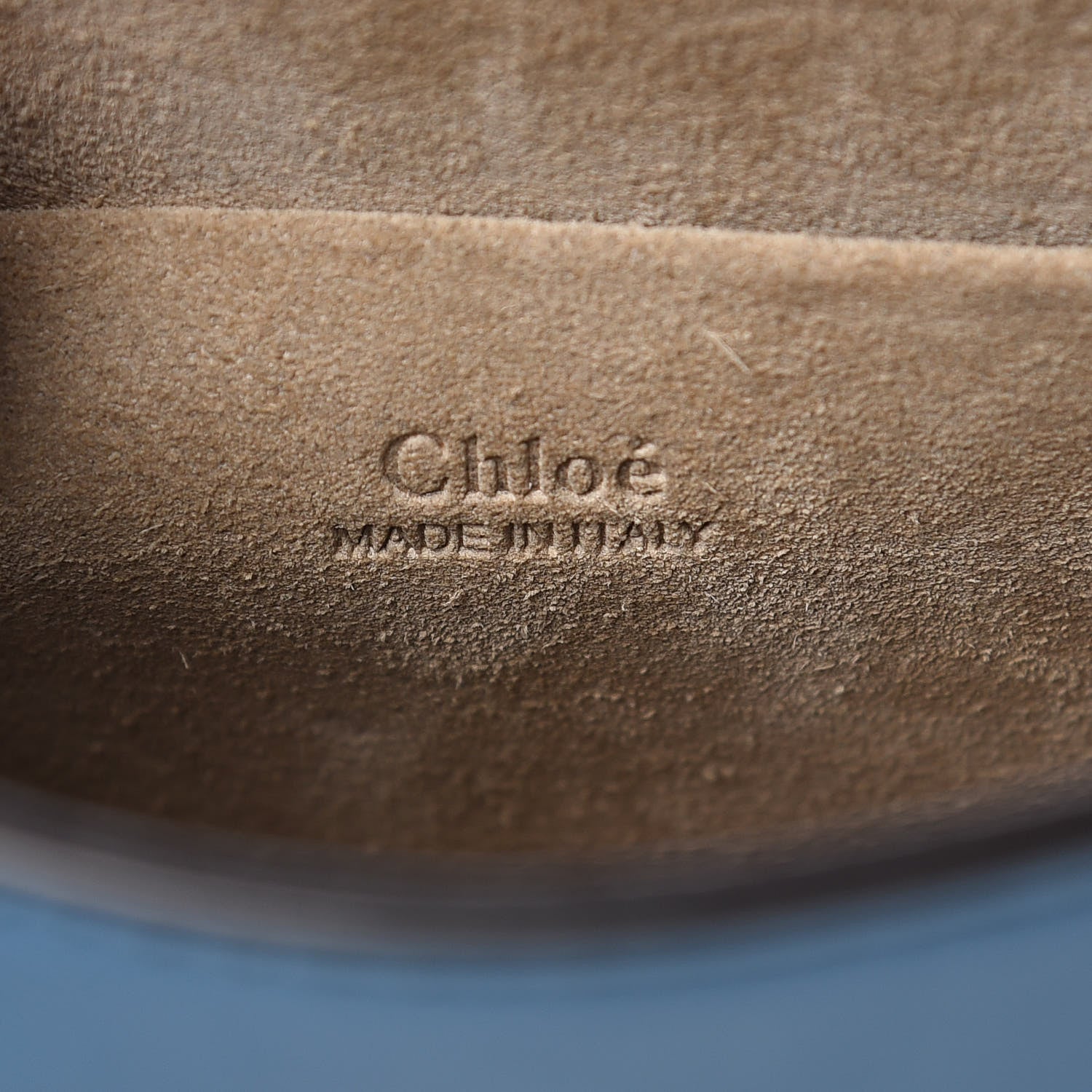 Chloe Calfskin Suede Small Nile Bracelet Bag Vinyl Blue 6 of 10