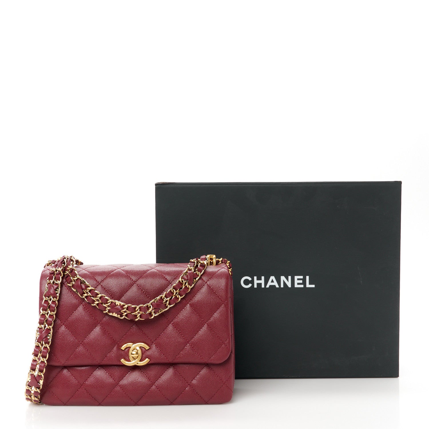 Chanel Caviar Quilted Coco First Flap Burgundy 11 of 11