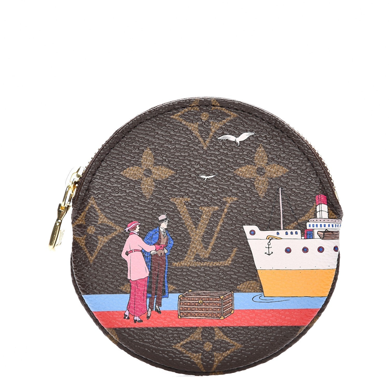Louis Vuitton Monogram 2016 Christmas Animation Round Coin Purse Rouge 1 of 15