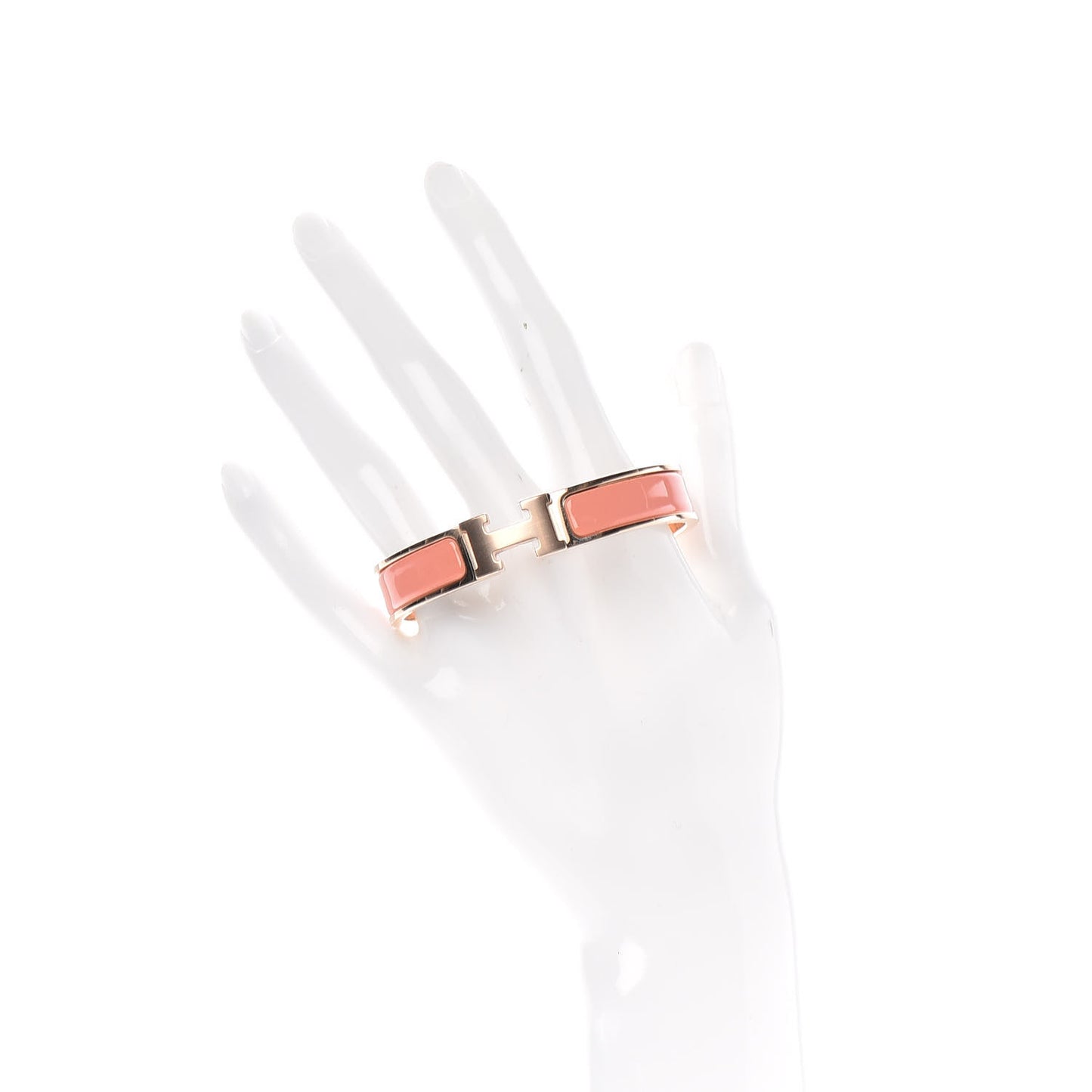 Narrow Enamel Clic Clac H Bracelet GM Rose Florida