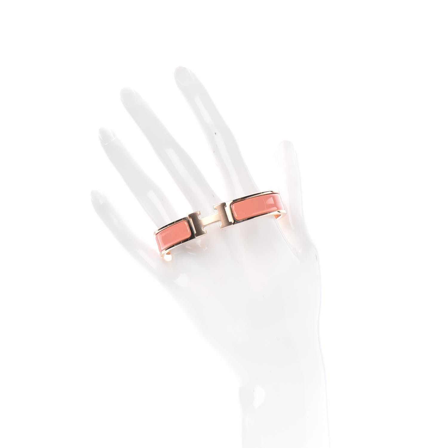 Hermes Narrow Enamel Clic Clac H Bracelet GM Rose Florida 2 of 4