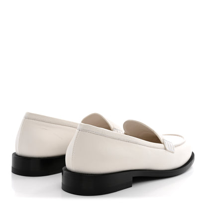 Chanel Lambskin CC Mocassin Loafers 38.5 White 5 of 10