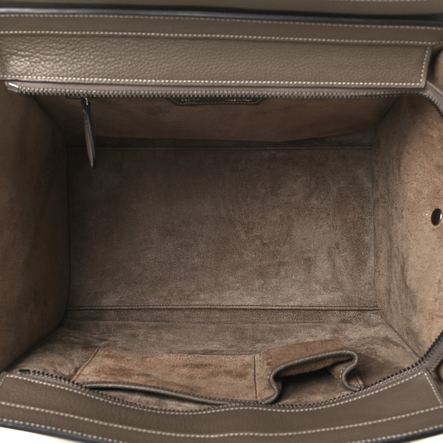 Celine Drummed Calfskin Mini Luggage Souris 4 of 4