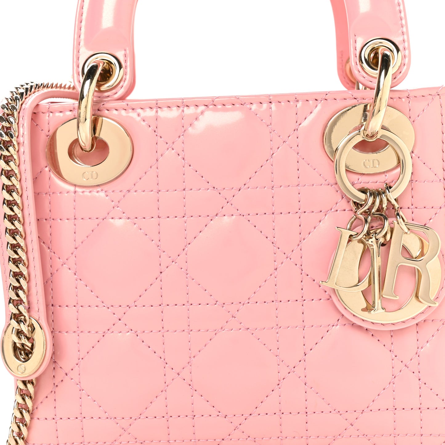 Patent Cannage Mini Lady Dior Pink
