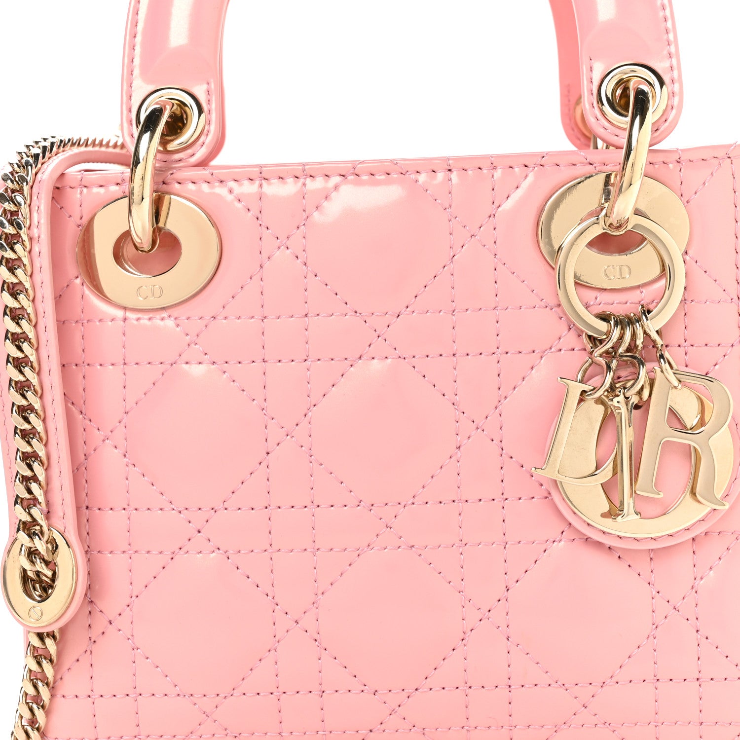 Christian Dior Patent Cannage Mini Lady Dior Pink 8 of 10