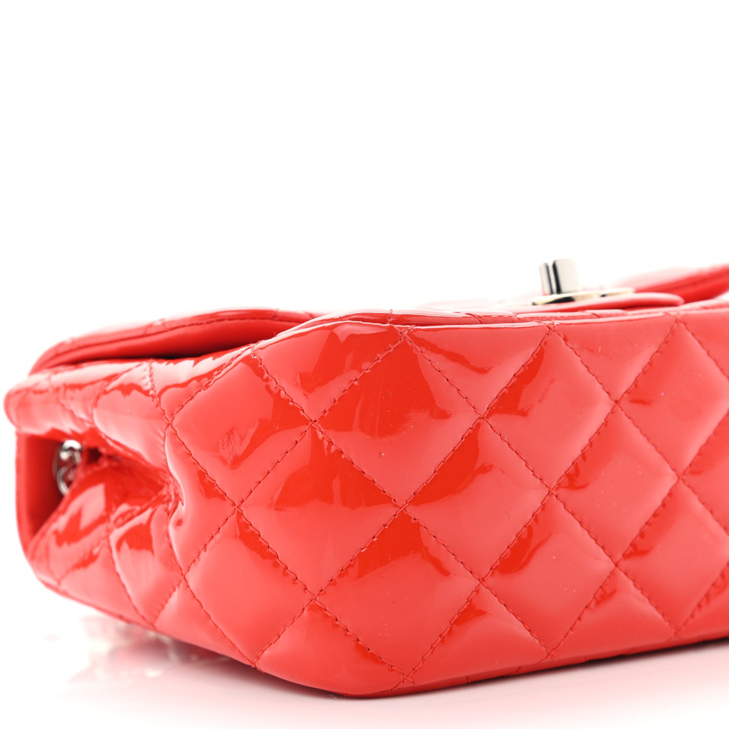 Chanel Patent Quilted Mini Square Flap Red 10 of 10