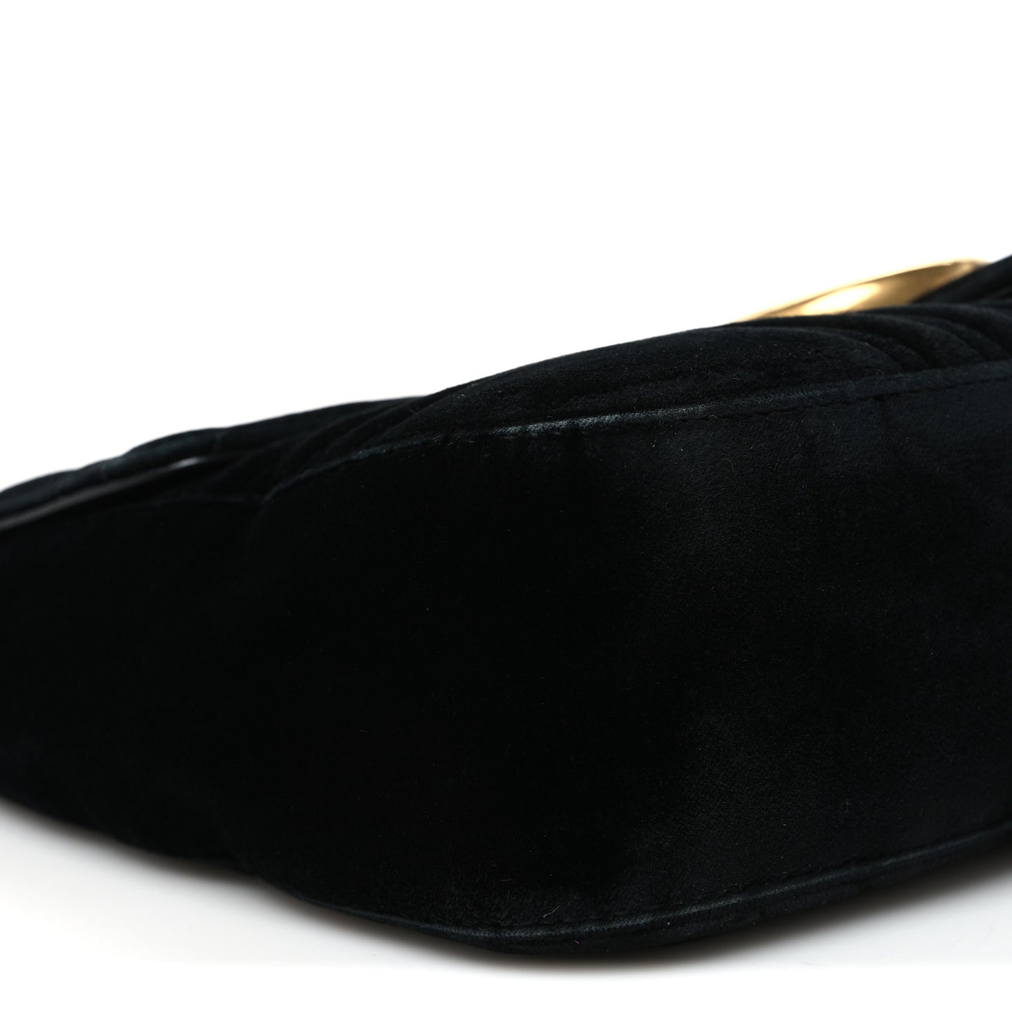Velvet Matelasse Medium GG Marmont Shoulder Bag Black