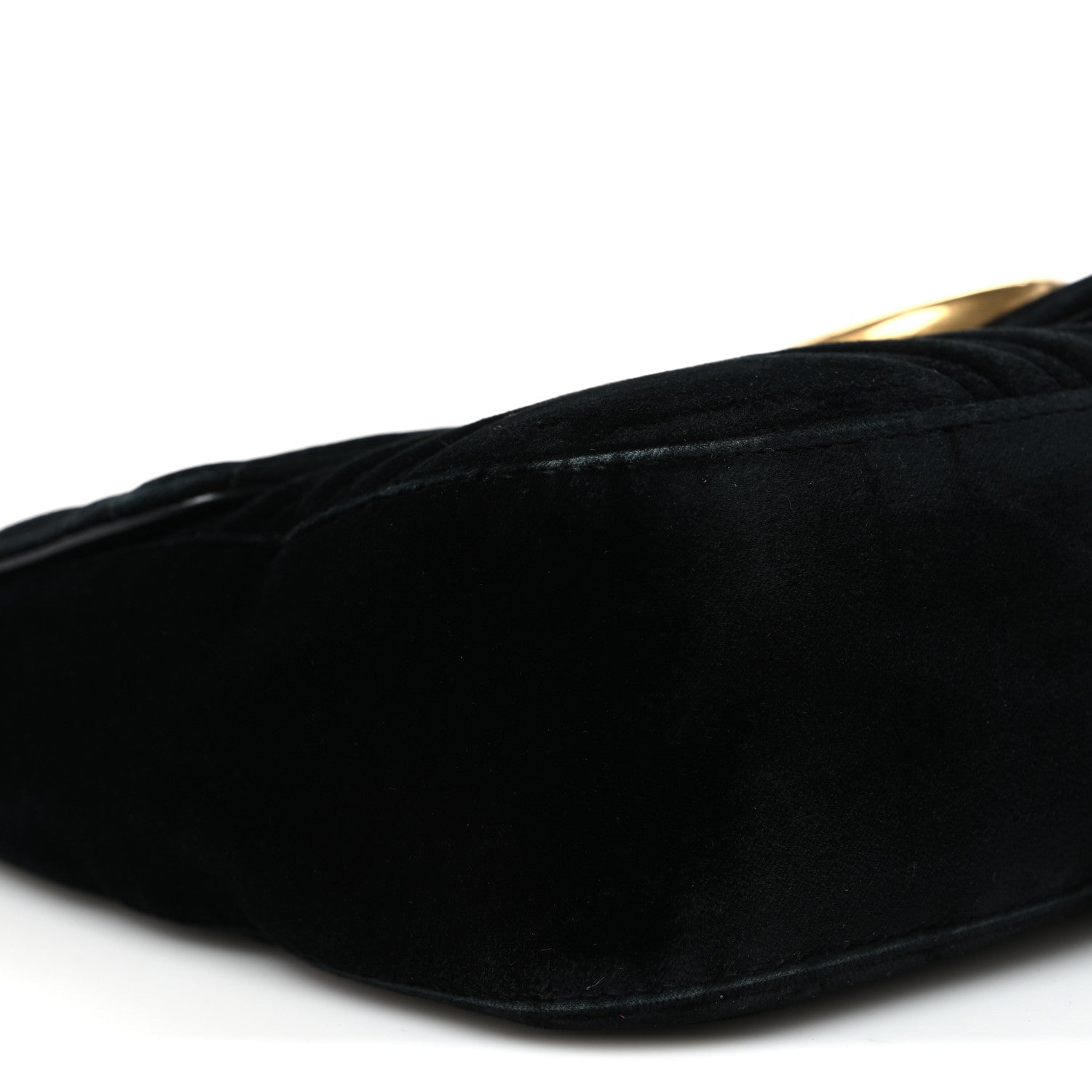 Gucci Velvet Matelasse Medium GG Marmont Shoulder Bag Black 8 of 10