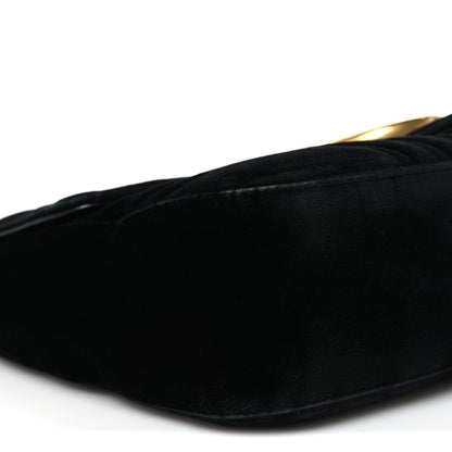 Gucci Velvet Matelasse Medium GG Marmont Shoulder Bag Black 8 of 10