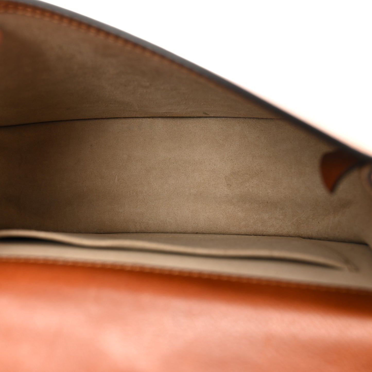 Calfskin Suede Medium Nile Bracelet Bag Caramel