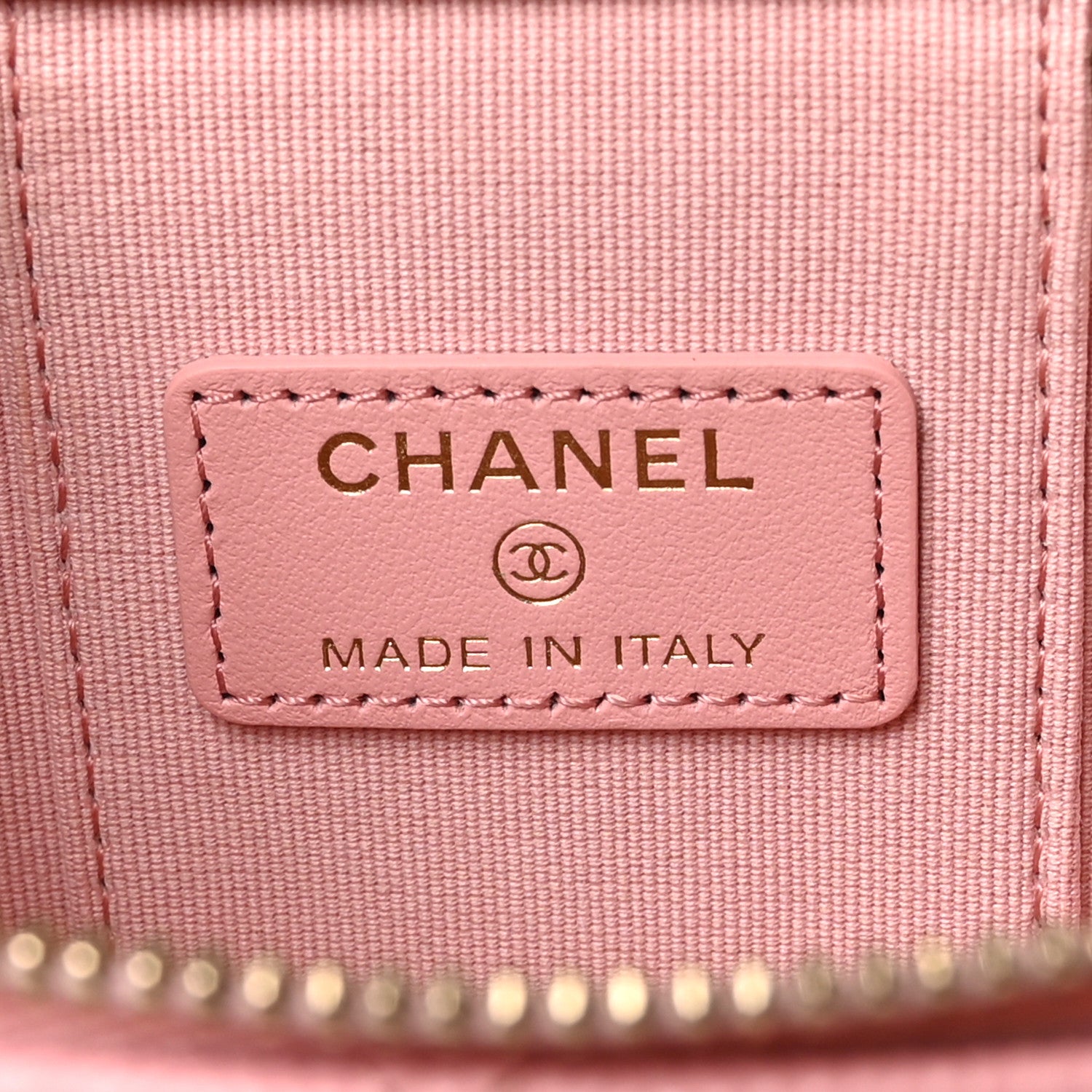 Chanel Caviar Quilted Mini Vanity Case With Chain Pink 6 of 10