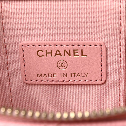 Chanel Caviar Quilted Mini Vanity Case With Chain Pink 6 of 10