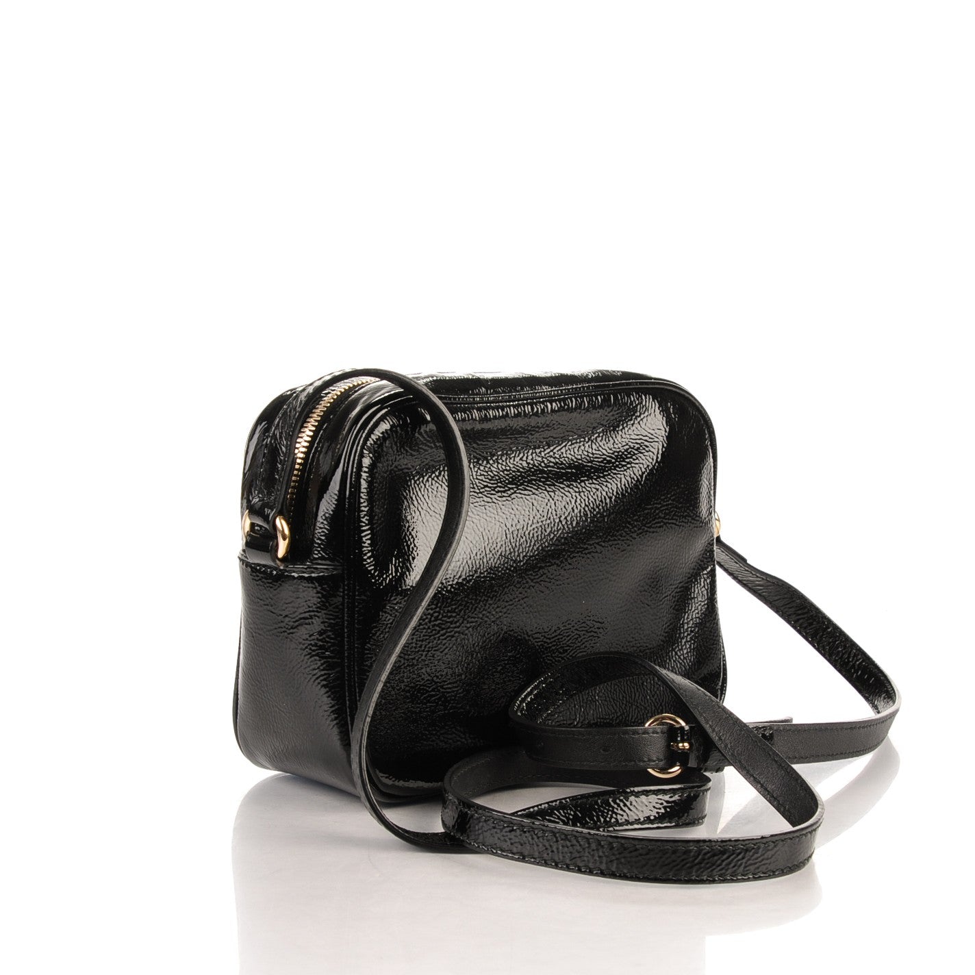 Soft Patent Small Soho Disco Bag Black