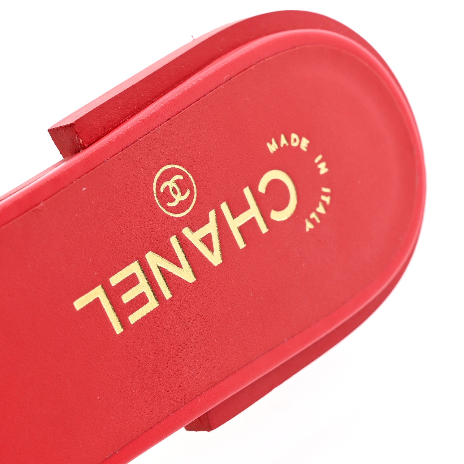 Chanel Shiny Calfskin CC Mules 39 Red 8 of 10