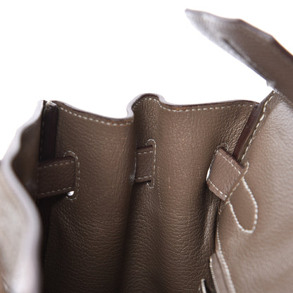 Hermes Taurillon Clemence Birkin 30 Etoupe 12 of 31