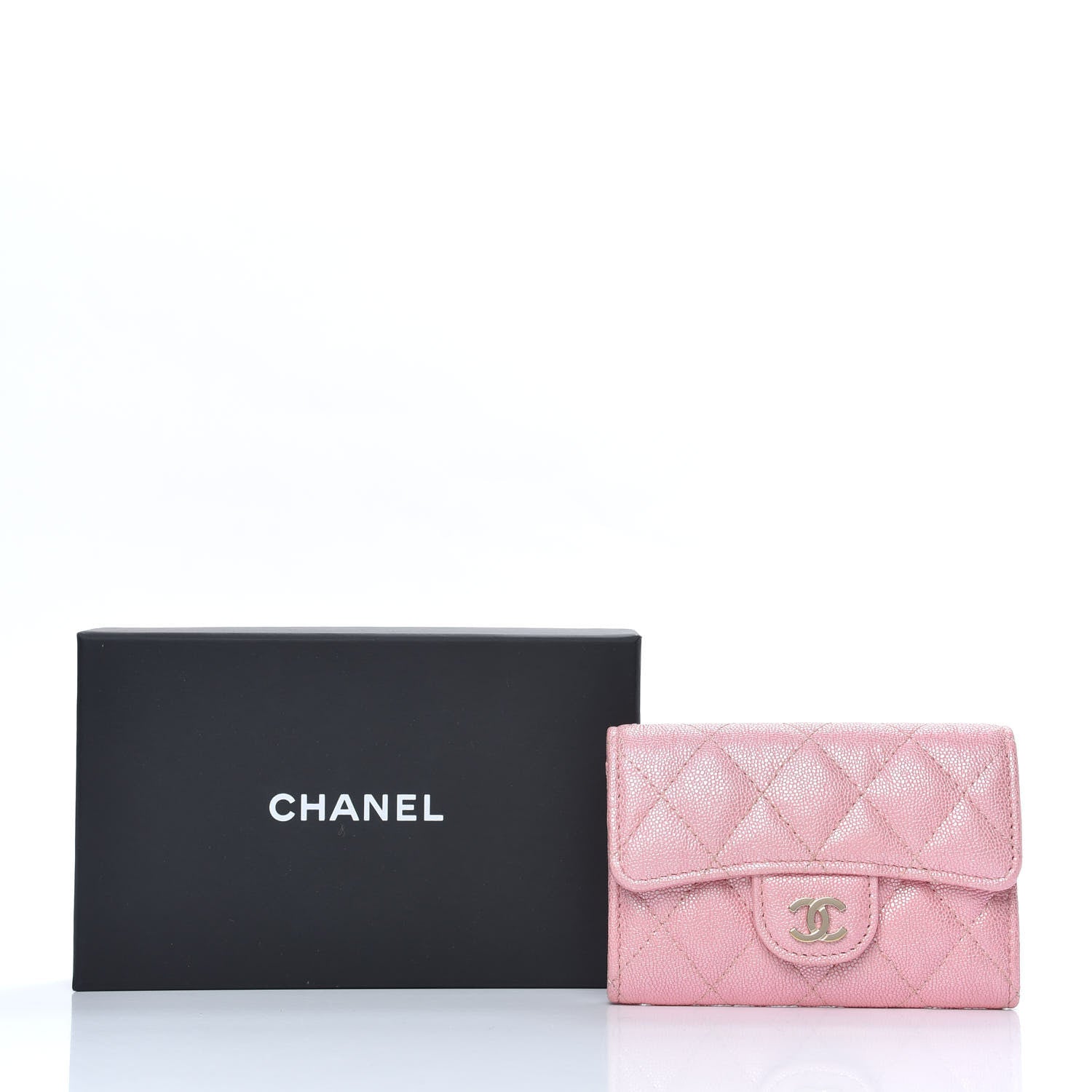 Chanel Iridescent Caviar Quilted Flap Card Holder Rose Pink 8 of 8