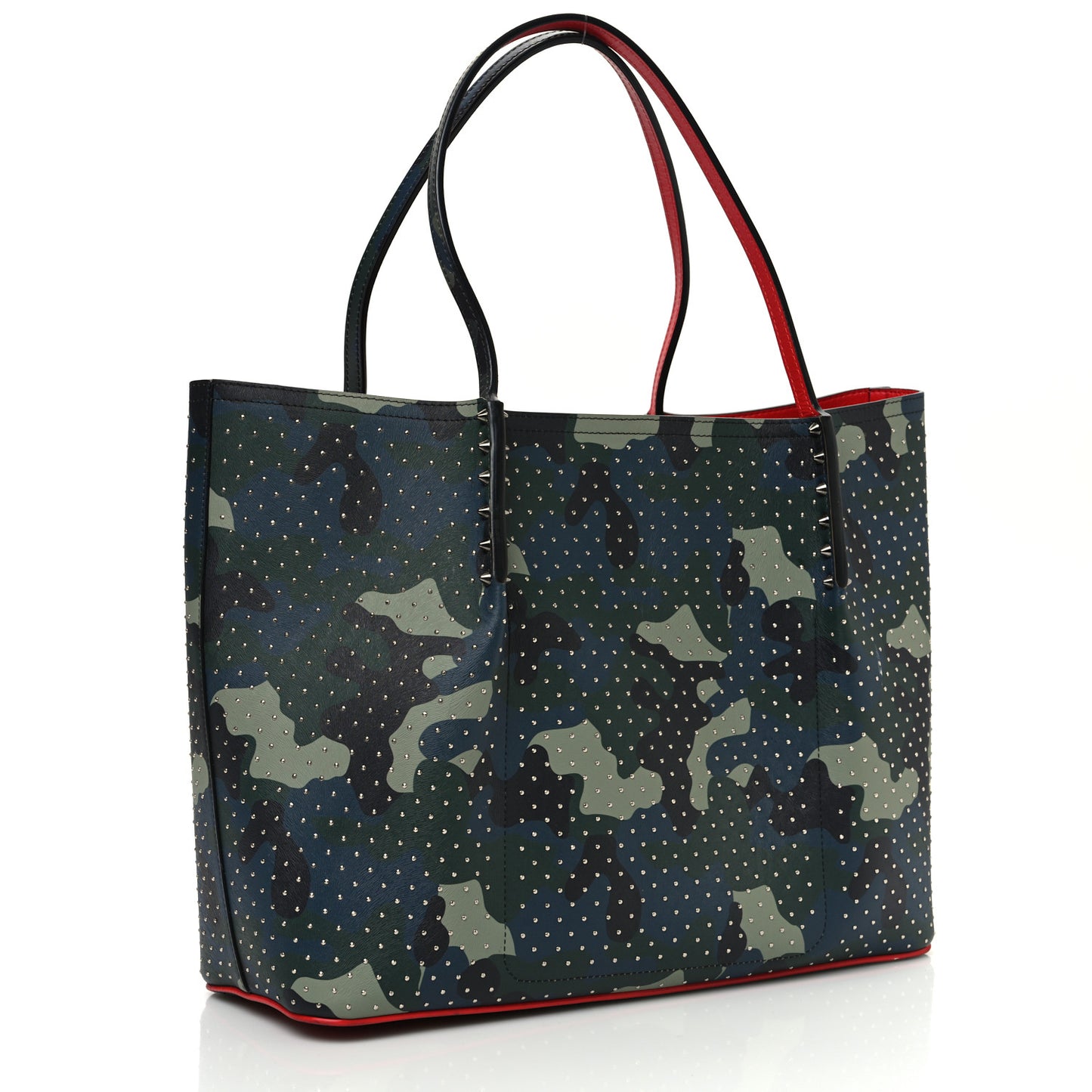 Calfskin Spiked Camouflage Large Cabarock Shopper Tote Multicolor