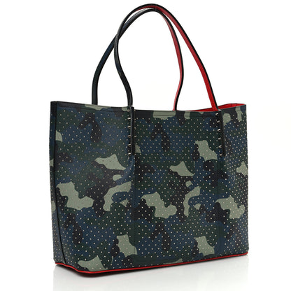 Christian Louboutin Calfskin Spiked Camouflage Large Cabarock Shopper Tote Multicolor 2 of 13