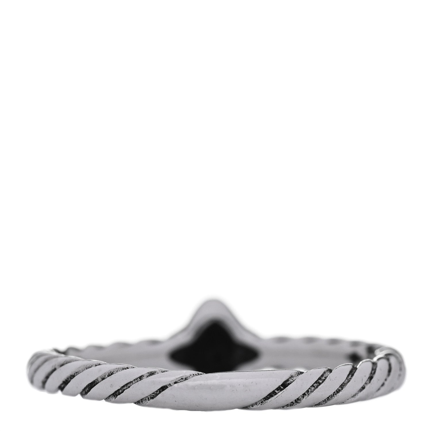 David Yurman Sterling Silver Diamond Quatrefoil Ring 54 7 3 of 5