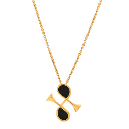 Hermes Swift Cor H Pendant Necklace Black 1 of 4