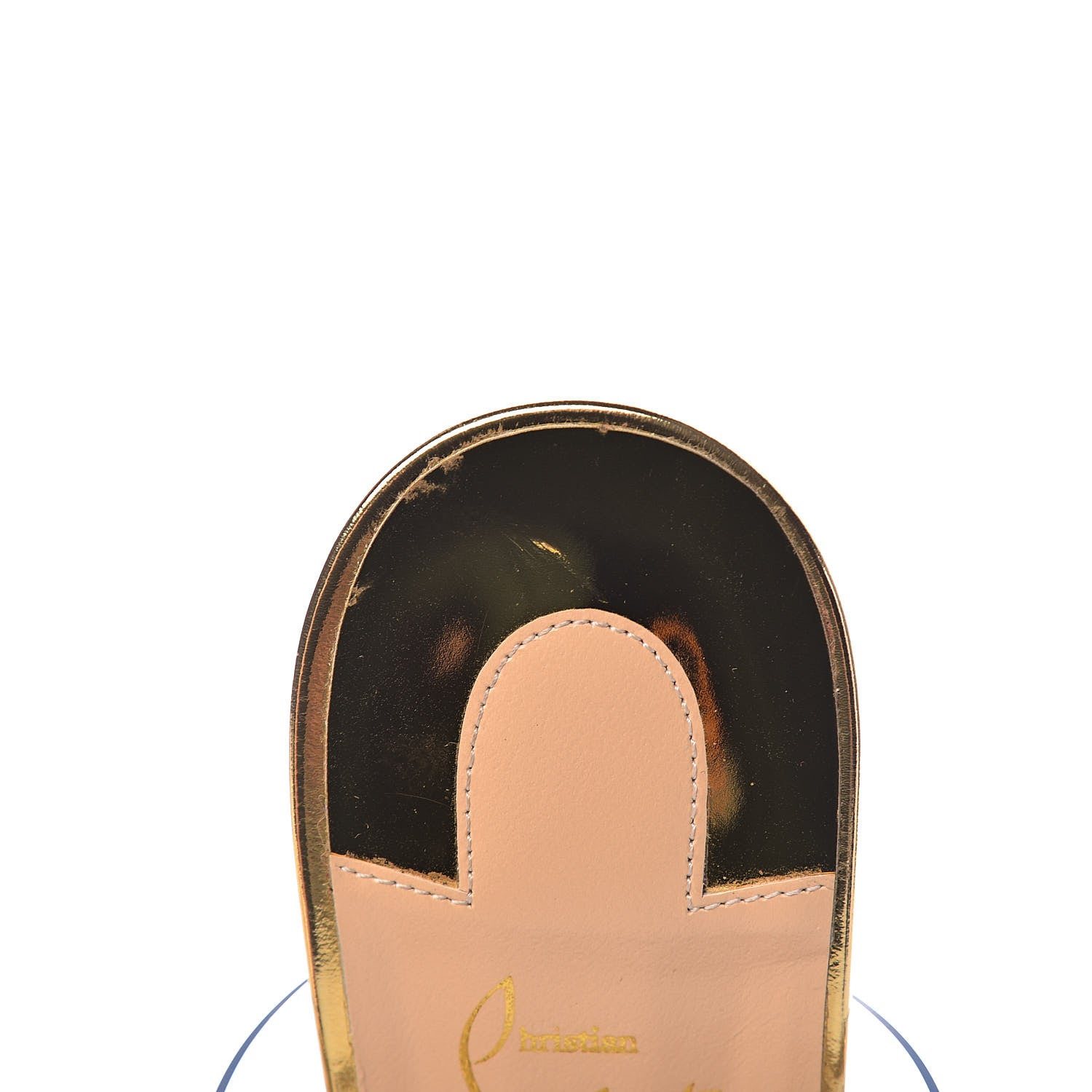 Christian Louboutin Specchio PVC Spikes Only 85 Slide Sandals 39.5 Gold 10 of 14