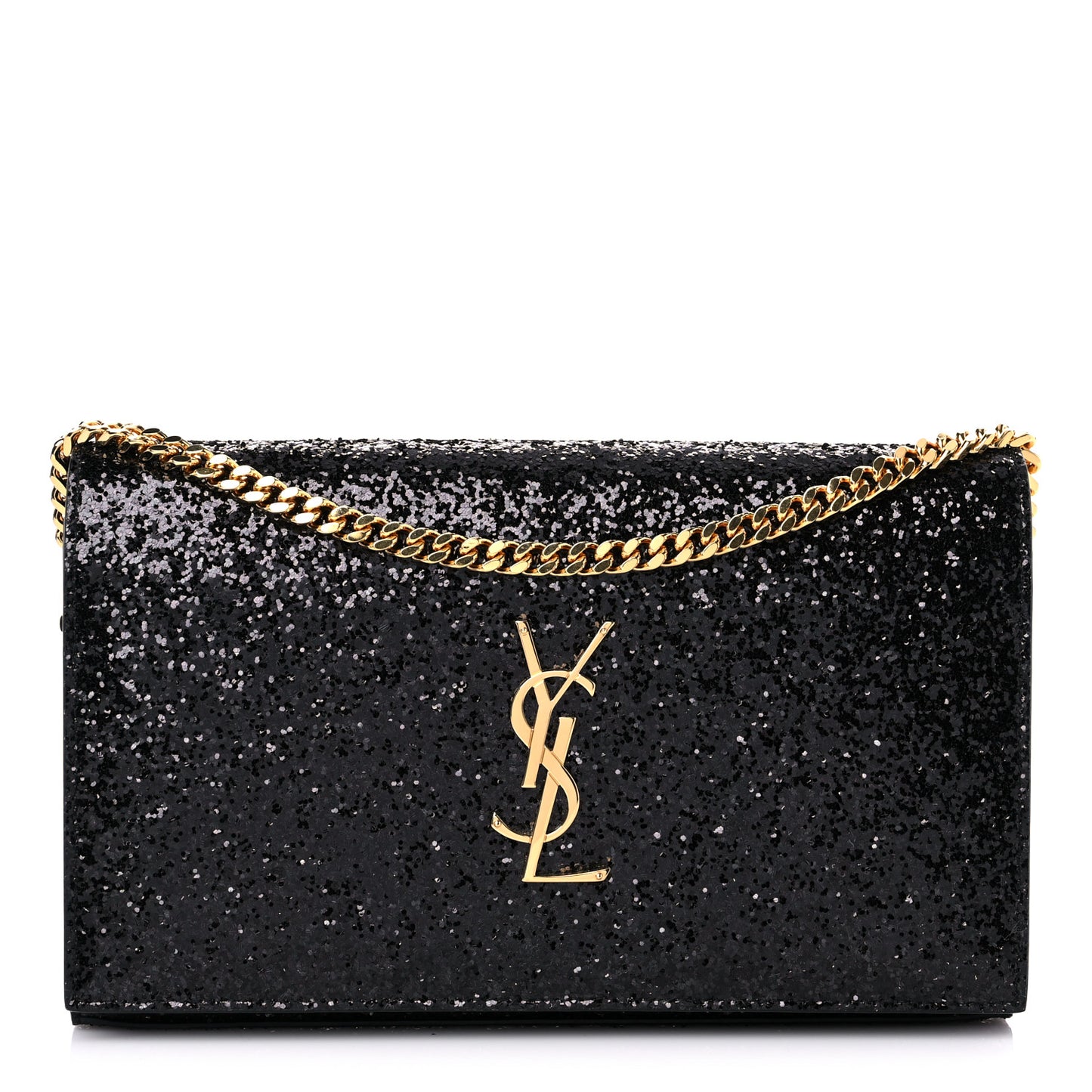 Glitter Classic Monogram Galactica Chain Wallet Black