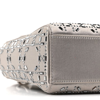 Christian Dior Satin Crystal Cannage Mini Lady Dior Gray 8 of 10