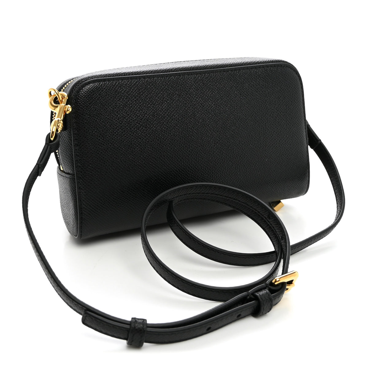 Christian Dior Grained Calfskin Caro Double Pouch Black 3 of 9