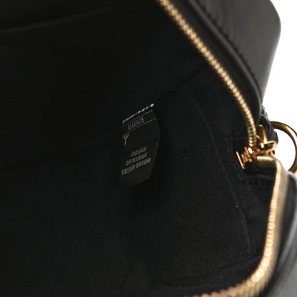 Fendi Glazed Fabric Vitello Century FF 1974 Stamp Patch Camera Case Mogano Panna Black 7 of 10