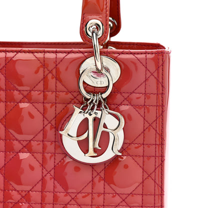 Christian Dior Patent Cannage Medium Lady Dior  Dark Pink 8 of 10