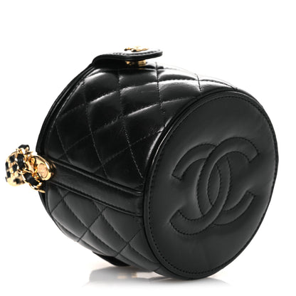 Chanel Lambskin Quilted Chain Top Handle Vanity With Chain  Black 9 of 10