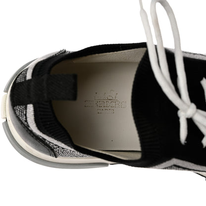 Hermes Knit Bi-Color Womens Addict Sneakers 40 Black White 7 of 11