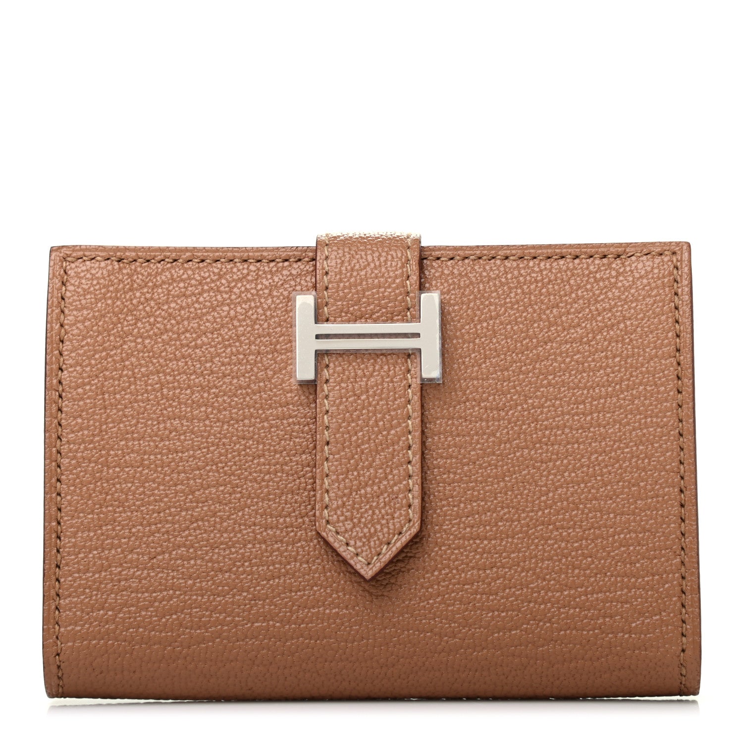 Hermes Chevre Mysore Bearn Card Holder Wallet Quebracho 1 of 9