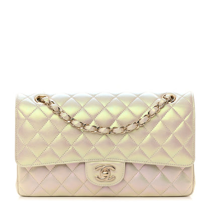 Chanel Iridescent Lambskin Quilted Medium Double Flap Ivory 1 of 16