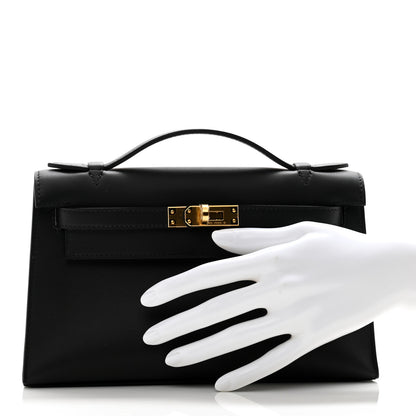 Hermes Swift Kelly Pochette Clutch Black 2 of 8