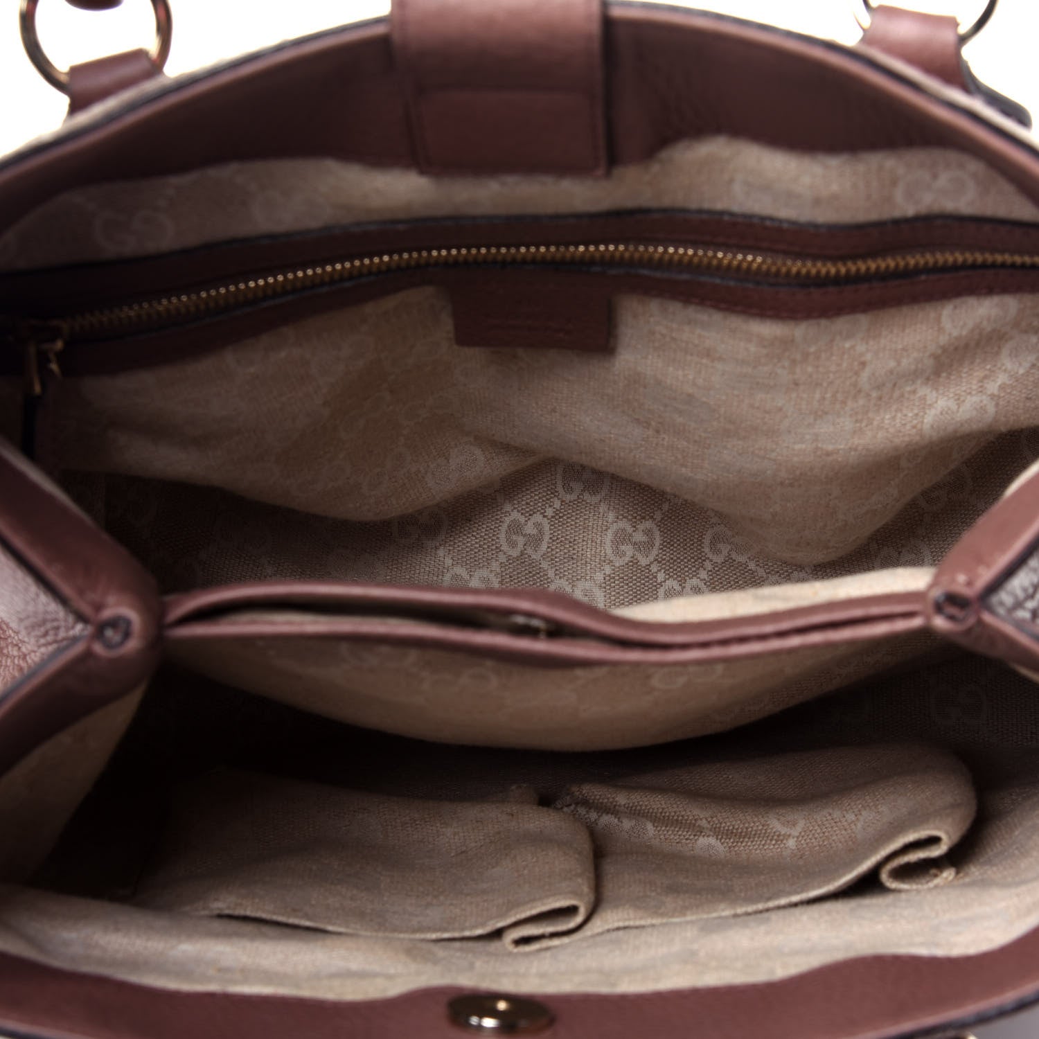 Gucci Pebbled Calfskin Small Diana Bamboo Top Handle Tote Pink Tan 6 of 14