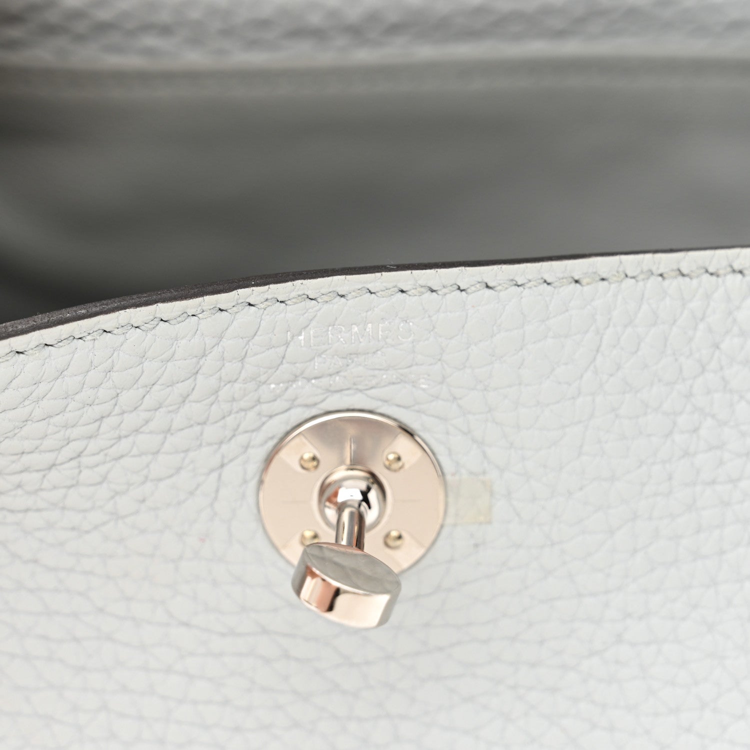Hermes Taurillon Clemence Mini Lindy 20 Bleu Pale 6 of 11