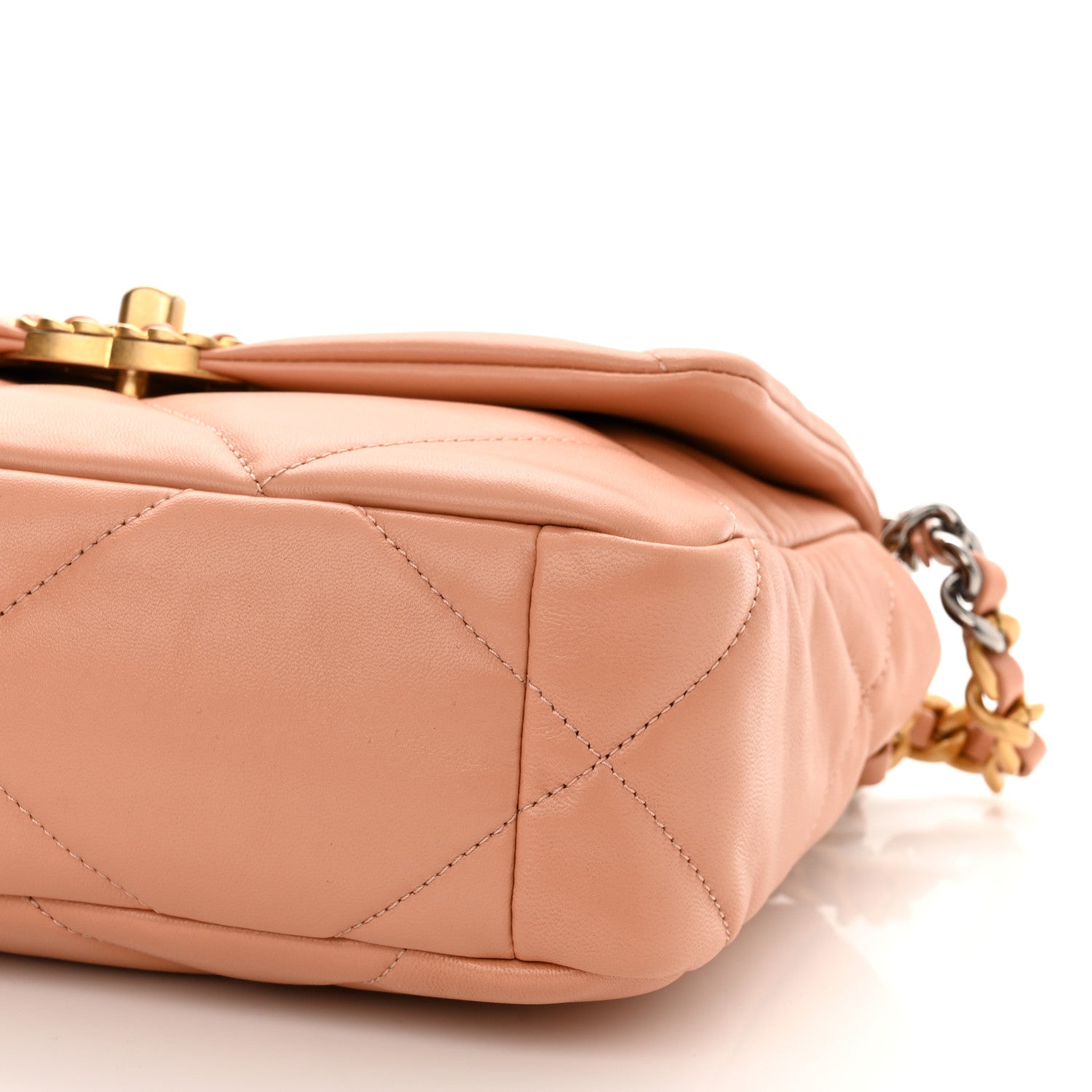 Chanel Lambskin Quilted Medium Chanel 19 Flap Light Orange 9 of 9