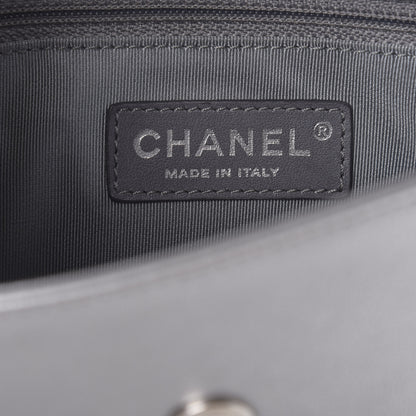 Chanel Metallic Sheepskin Chevron Quilted Medium Vintage Mademoiselle Flap Silver 6 of 14