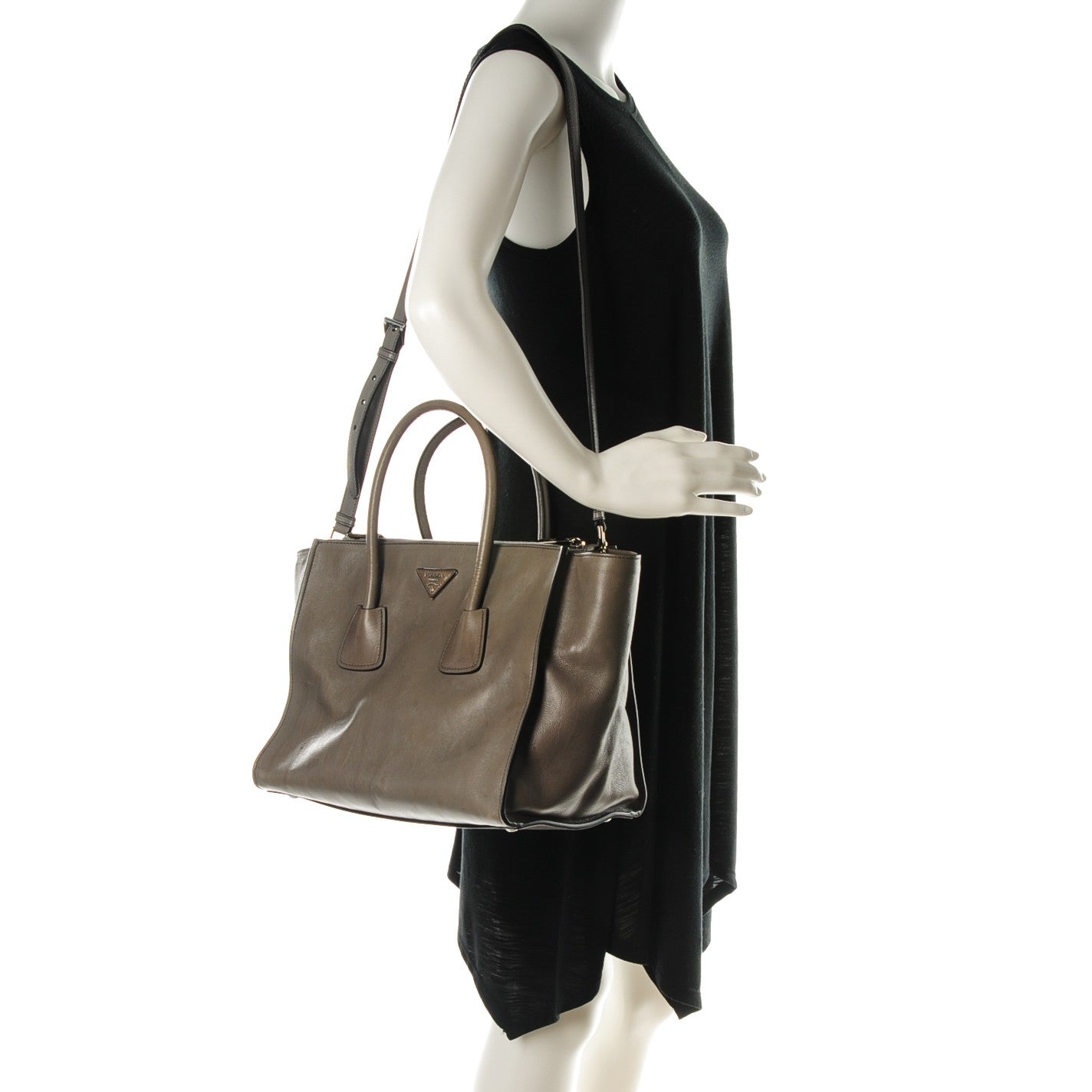 Glace Calf Twin Pocket Tote Marmo